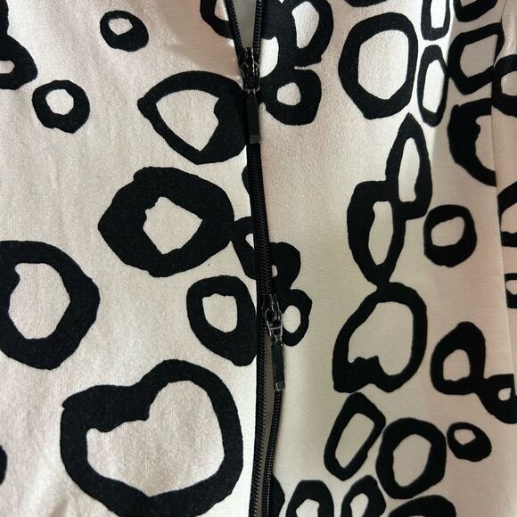 Joseph Ribkoff Black and White Circle Pattern Cardigan 14 - Picture 15 of 16
